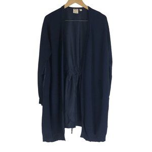 Truth + Style Open Front Jacket Womens Size XXS Blue Back‎ Waist Drawstring